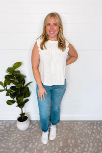 Anything Goes Ruffle Tee - White