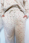 Casual Garden Flower Pants - Cream