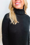 Midwest Chill Turtle Neck Knit Sweater - Black