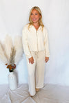 Level Up Wide Leg Scuba Pants - Cream