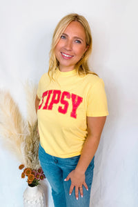 Tipsy Graphic Tee - Yellow