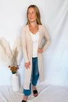 Gertie Ribbed Open Front Cardigan - Oatmeal