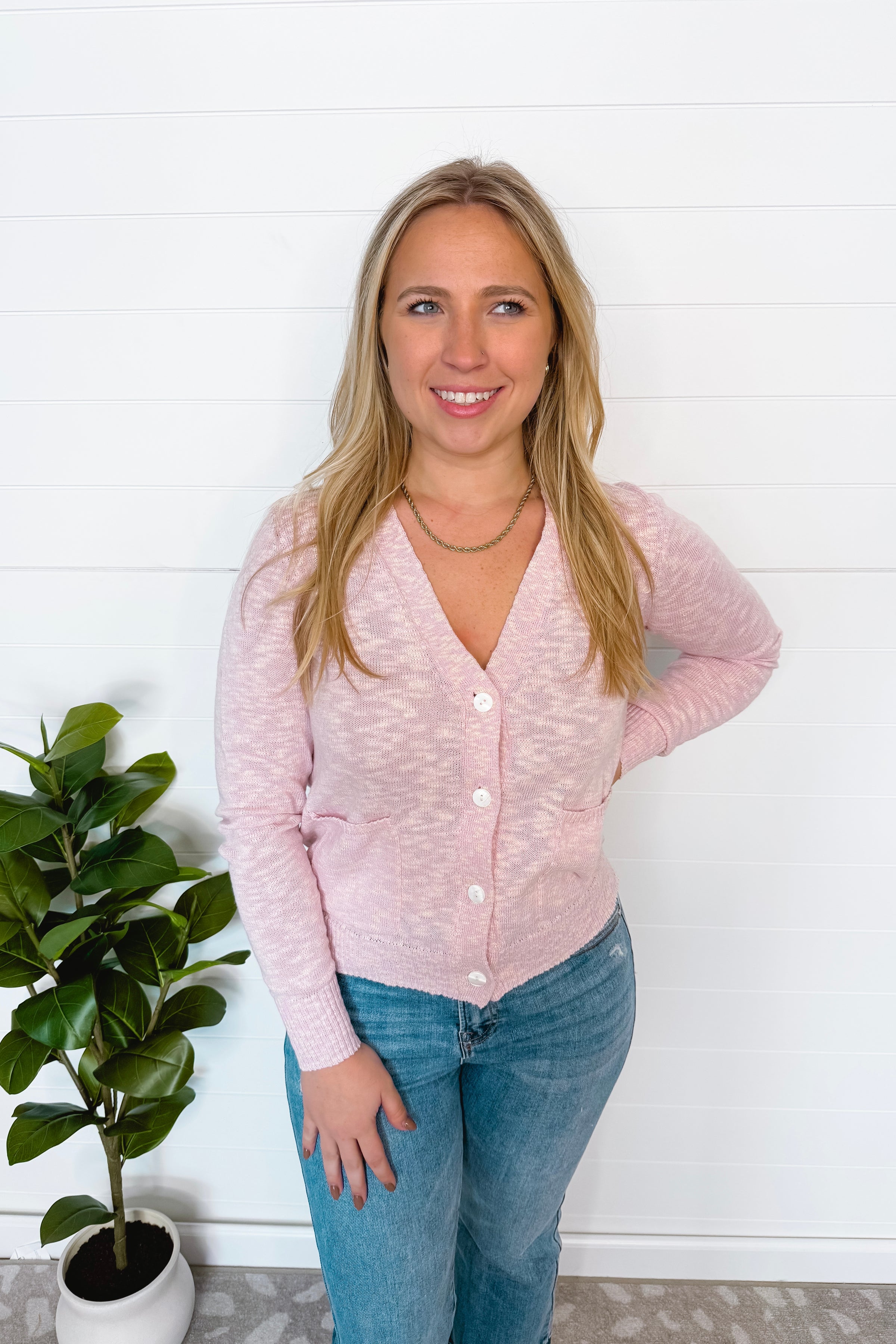 Sweet Comfort Lightweight Button Cardigan - Lilac