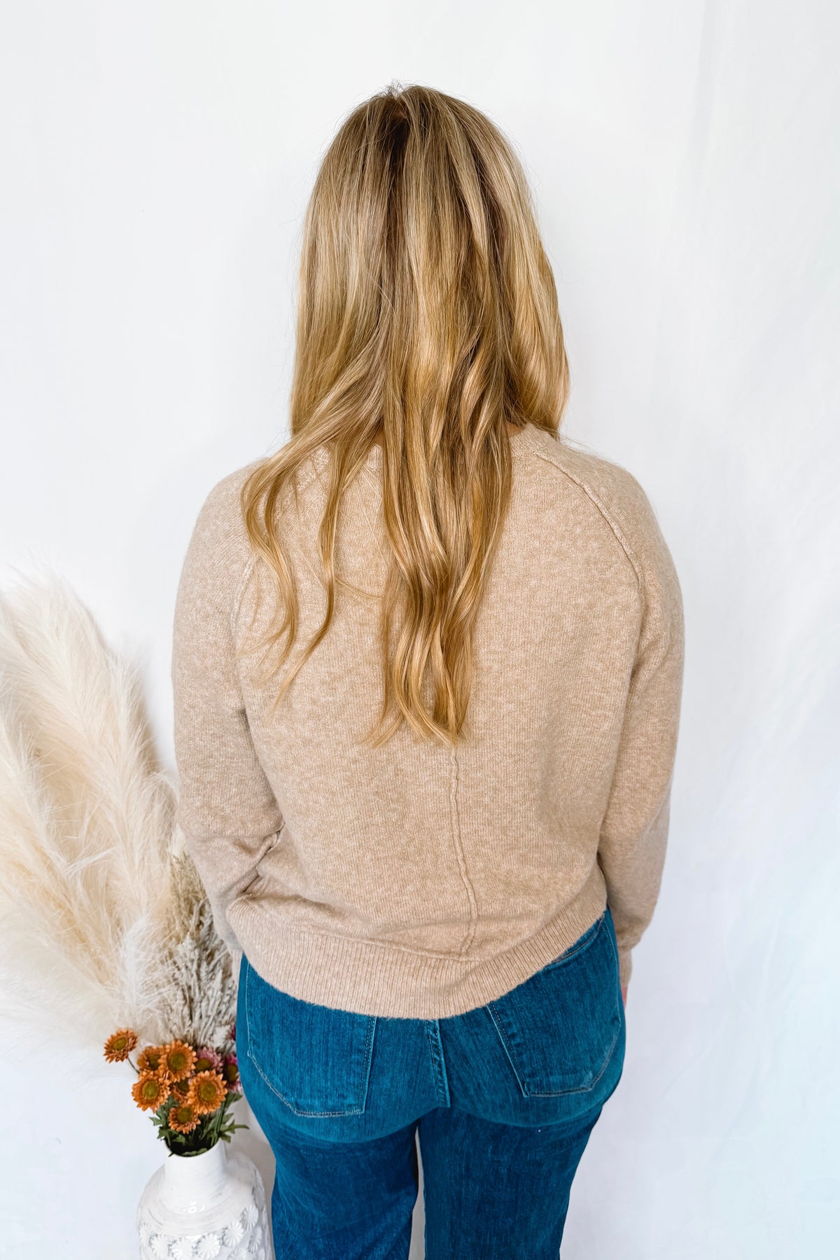 Love A Latte Button Sweater - Tan