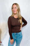 Madison Long Sleeve Top - Brown