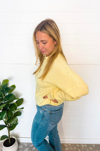 Sweet Breeze Lightweight Button Sweater - Butter Yellow