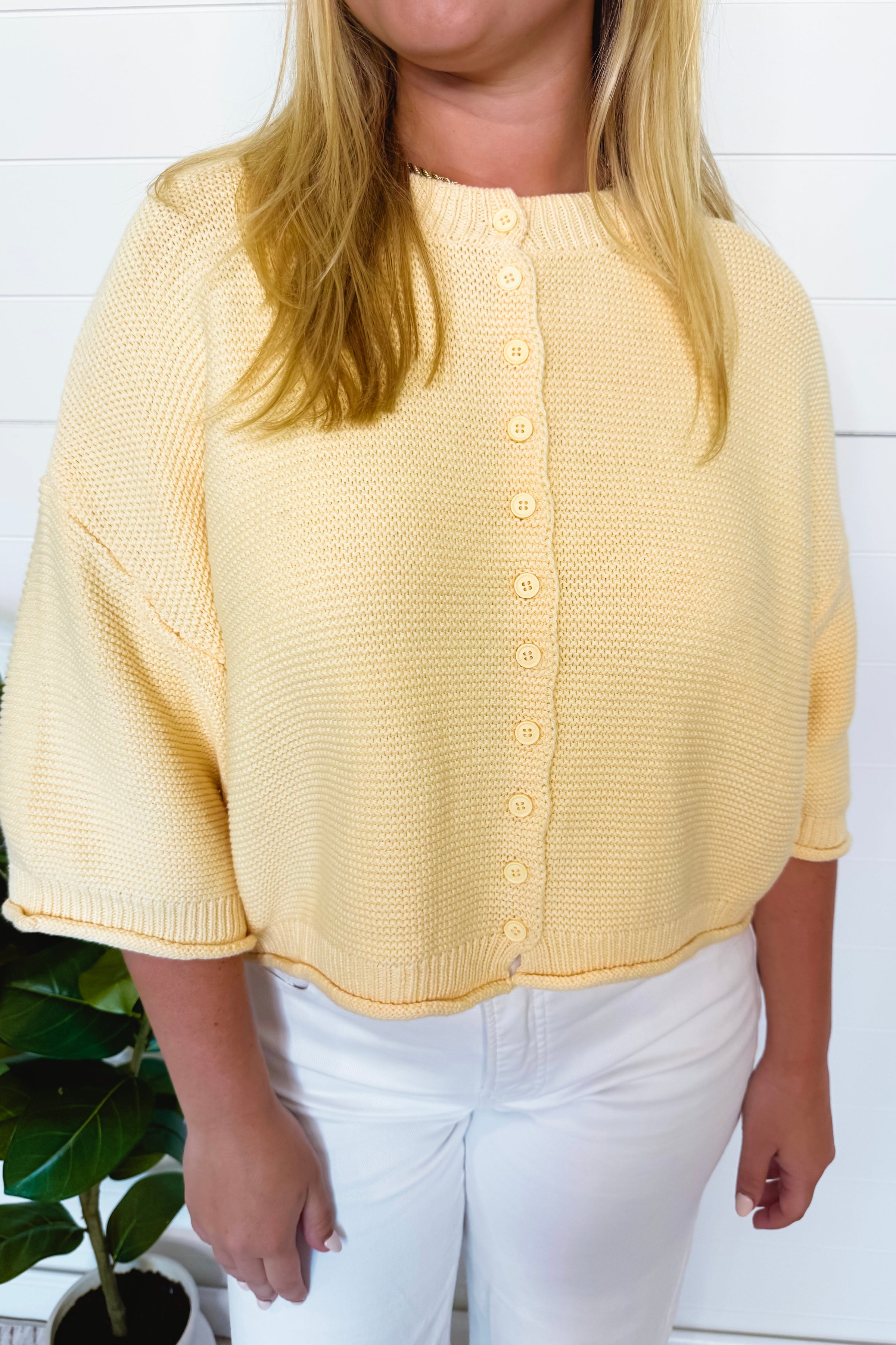 Landon Oversized Sweater Cardigan - Butter Yellow