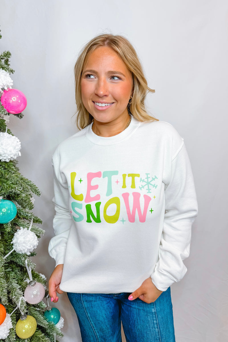 Let It Snow Crew Neck - White