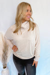 Big Smiles Cowl Neck Pullover - Oatmeal