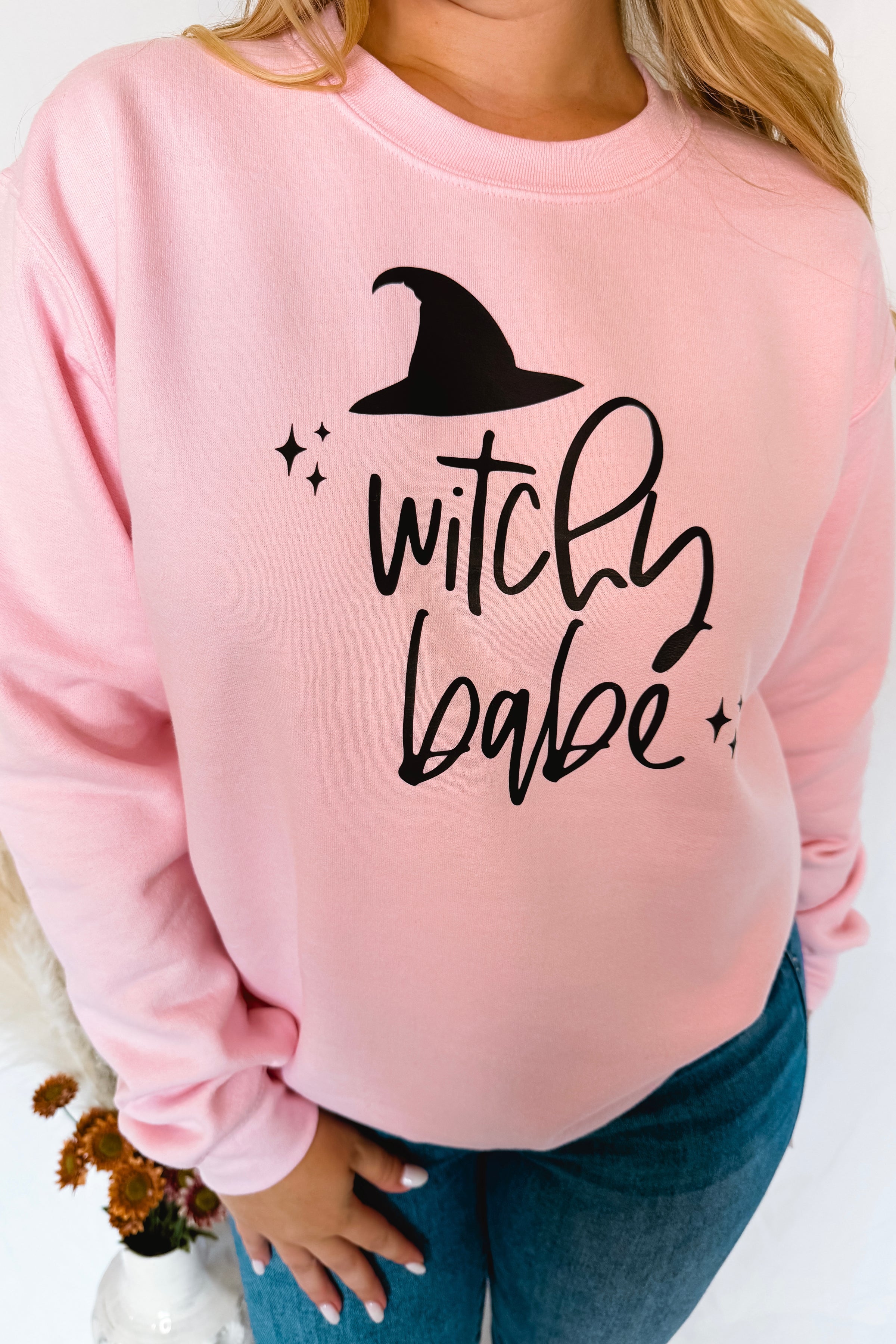 Witchy Babe Crew Neck - Pink