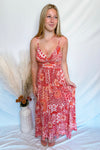 Summer Fling Floral Maxi Dress - Coral