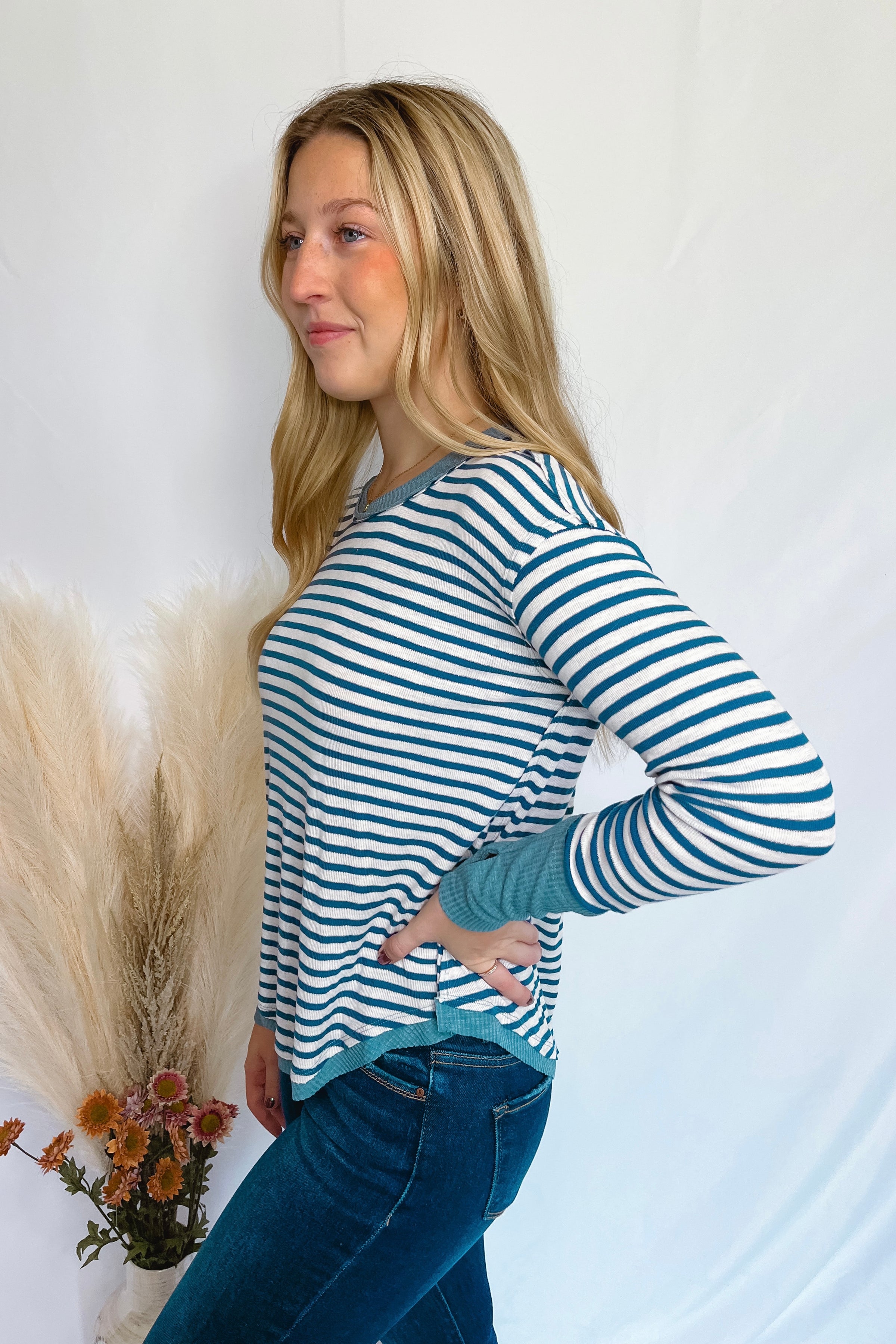 Anything But Basic Striped Top - Blue