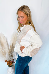 Cozy Mindset Button Up Sweater Hoodie - Cream/Beige (POL)