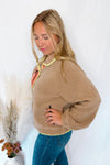 Toasty Nights Sherpa Colorblock Pullover - Tan
