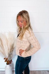 First Choice Textured Open Front Cardigan - Natural
