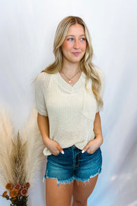 Finally Friday Loose Knit Top - Cream