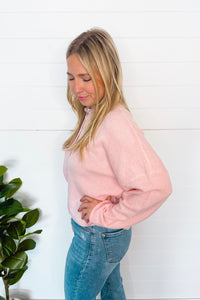 Sweet Breeze Lightweight Button Sweater - Light Pink