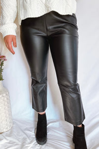 Simply Sophisticated High Rise Vegan Faux Leather Pant - Black