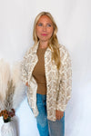 Meadow Breeze Gauze Floral Button Down - Ivory/Mocha