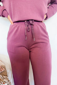 Casual Luxe Wide Leg Pants - Plum
