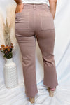 Palmer High Rise Ankle Flare Risen Pants - Mauve