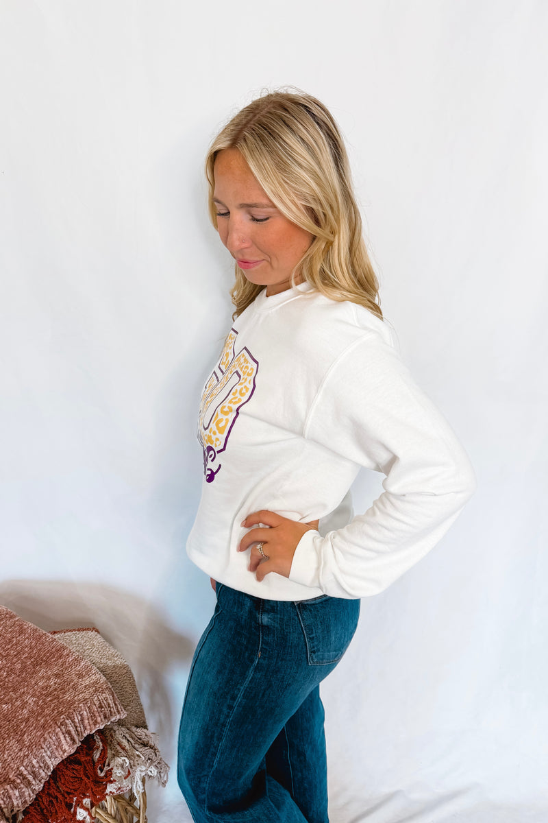 Go Cheetah Minnesota Football Graphic Crew Neck - White