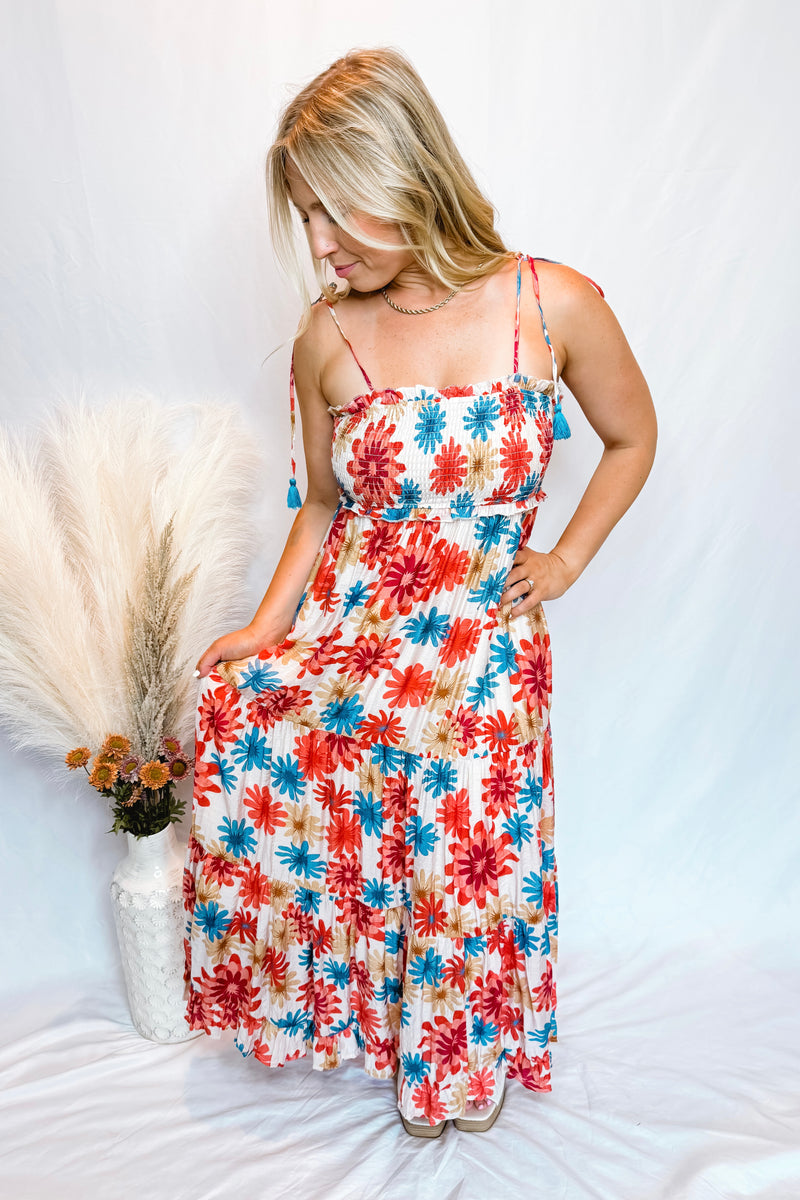 Pretty in Paradise Tiered Maxi Dress - Multi Floral