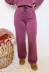 Casual Luxe Wide Leg Pants - Plum