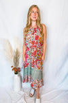 Close To Me Floral Halter Dress - Rose/Sage