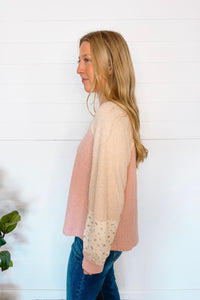 Casual Flowers Textured Top - Pink