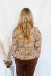 Count On Me Toile Babydoll Blouse - Brown/Ivory