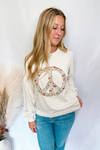 Peaceful Times Crew Neck Pullover - Ivory