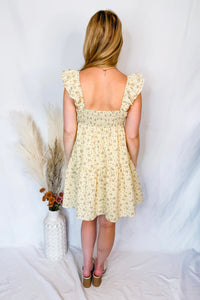Sun Days Floral Mini Dress - Yellow