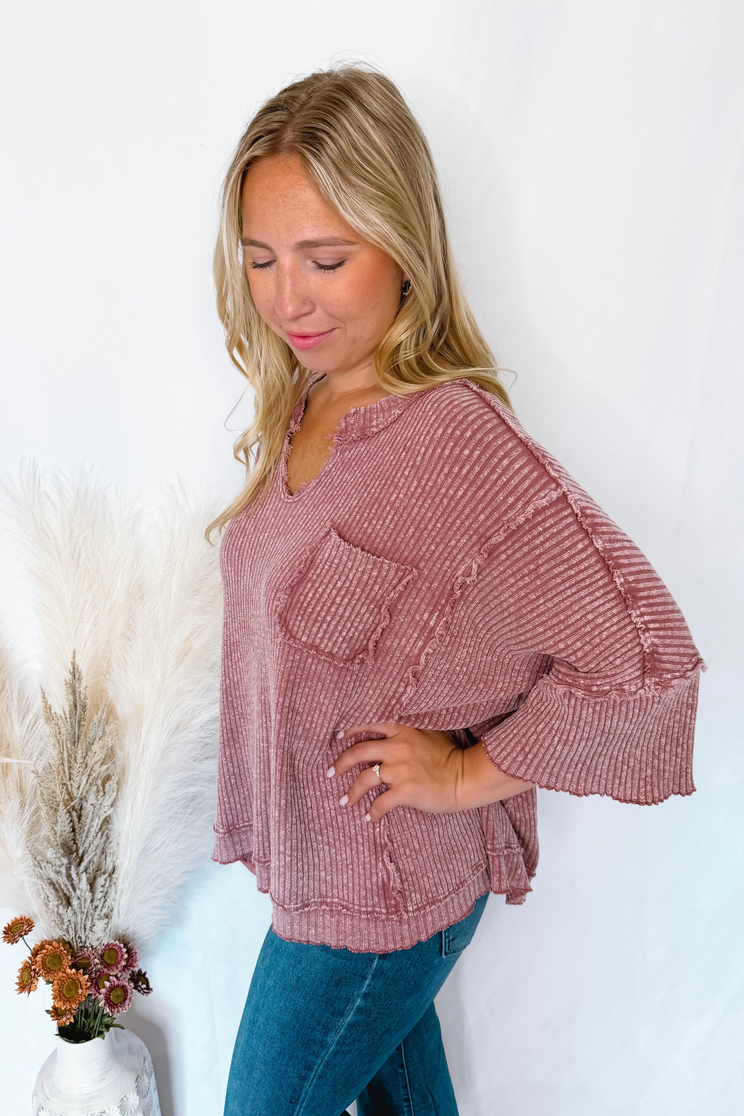All About Fun Ribbed Top - Plum