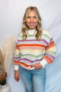 Over The Rainbow Striped Sweater - Multi