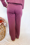 Casual Luxe Wide Leg Pants - Plum