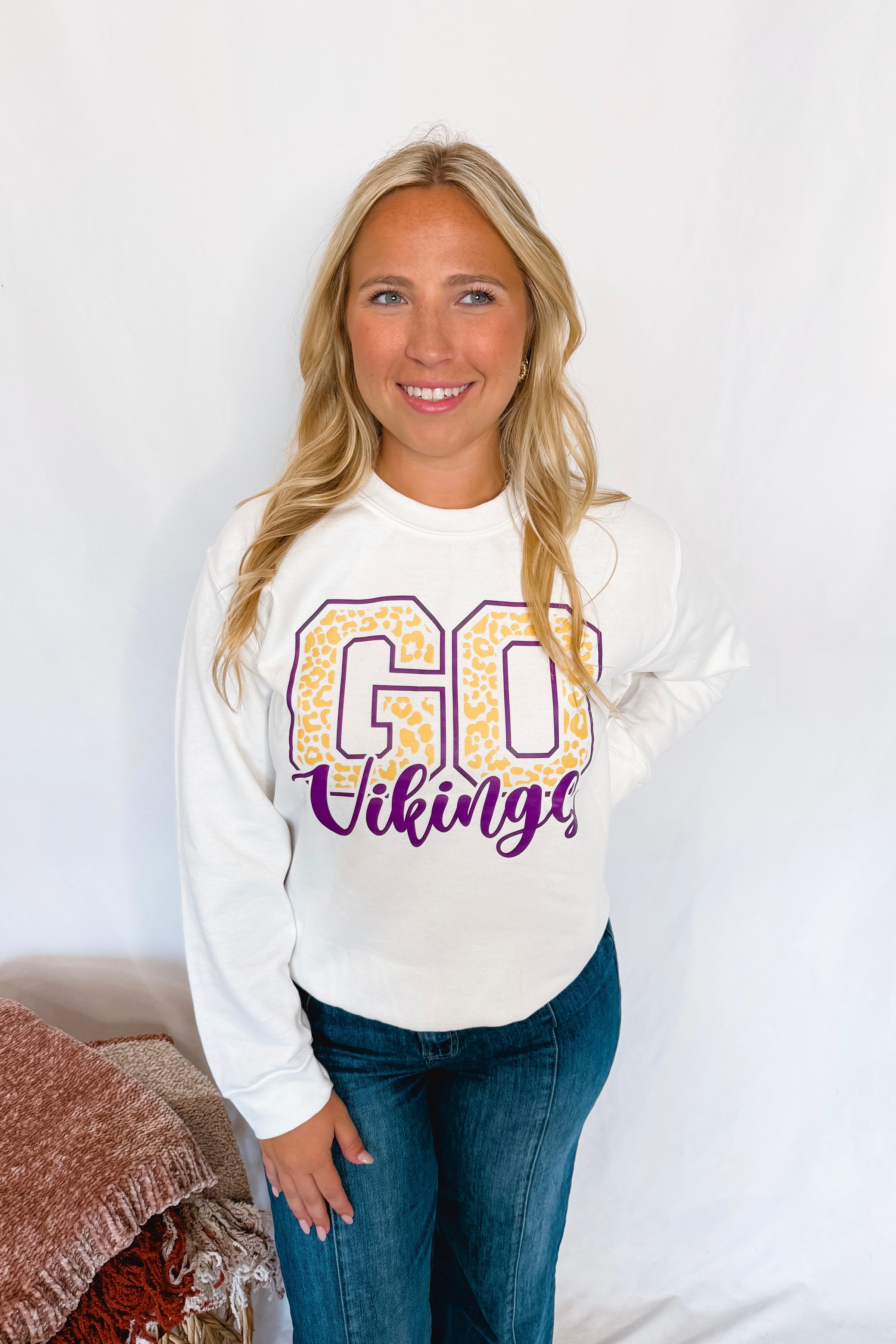 Go Cheetah Minnesota Football Graphic Crew Neck - White