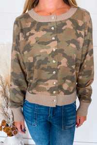 Adventure Seeker Button Cardigan - Camo