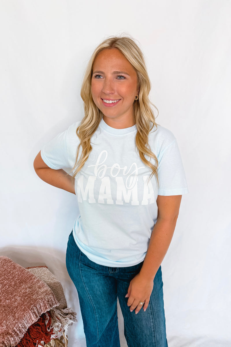 Boy Mama Graphic Tee - Blue