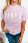VIKES Distressed Graphic Tee - Lavender