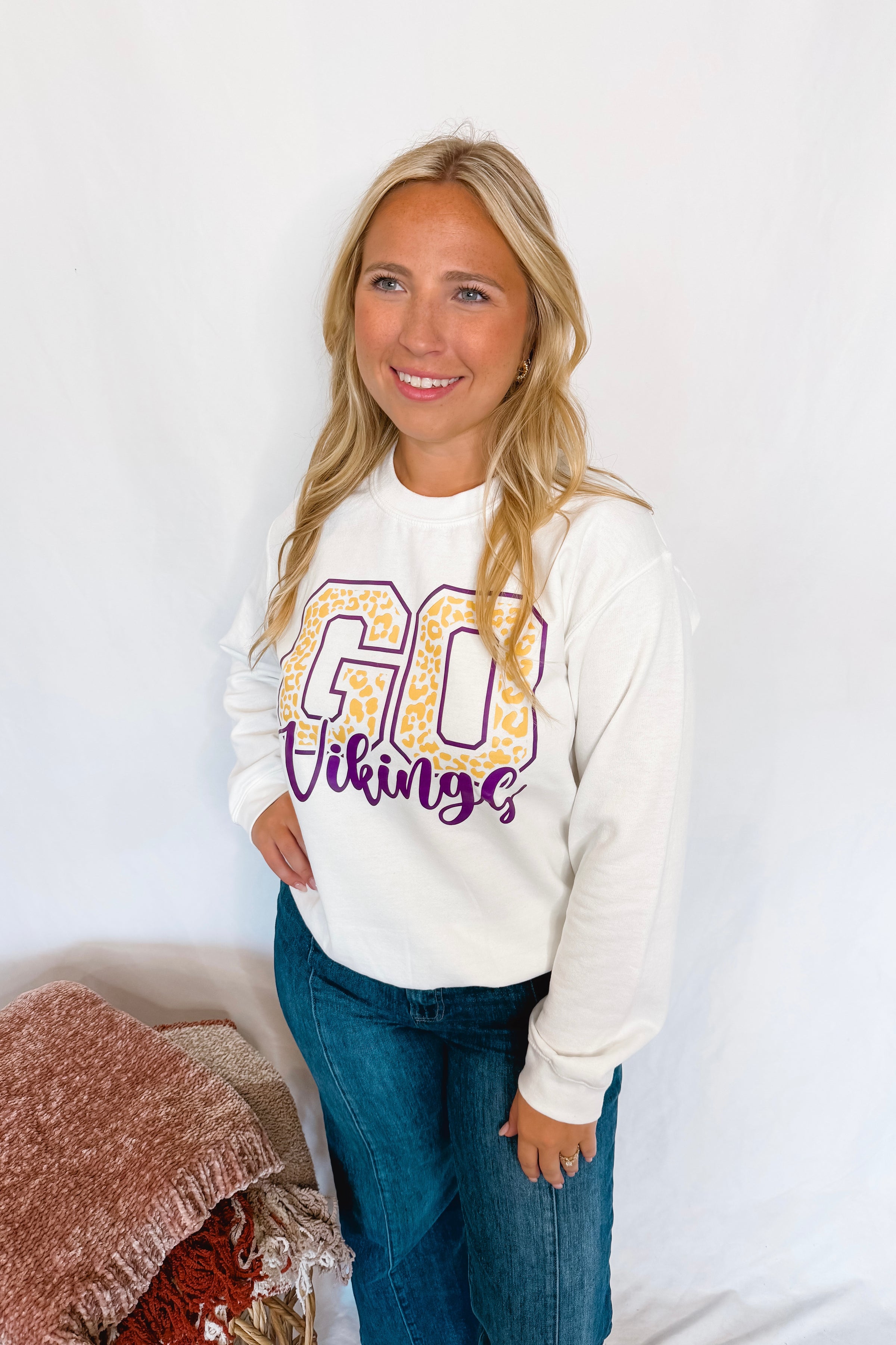 Go Cheetah Minnesota Football Graphic Crew Neck - White