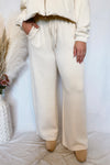 Level Up Wide Leg Scuba Pants - Cream