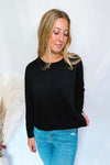 Happy Hour Crew Neck Sweater - Black