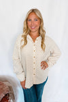 First Pick Floral Button Down Top - Natural