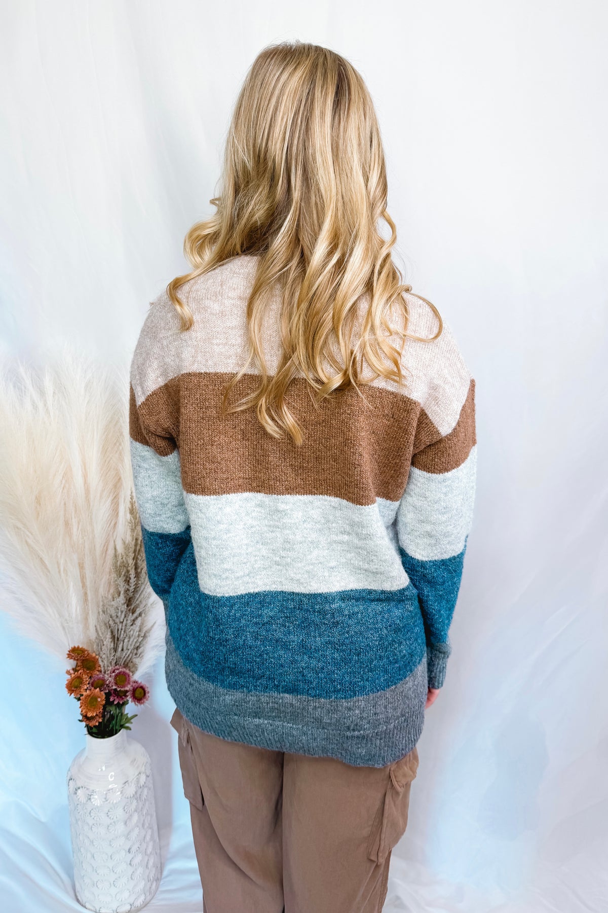 Maple Moments Color Block Sweater - Brown/Multi