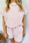 Fun Day Striped Top & Short Set - Dusty Pink