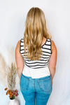 Simply Polished Striped Knit Tank - White/Black
