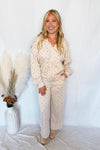 Casual Garden Flower Pants - Cream