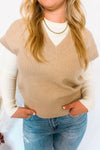 Latte Likes Knit Sweater Vest - Tan