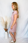 Evelyn Scuba Half Zip Mini Dress - Mauve